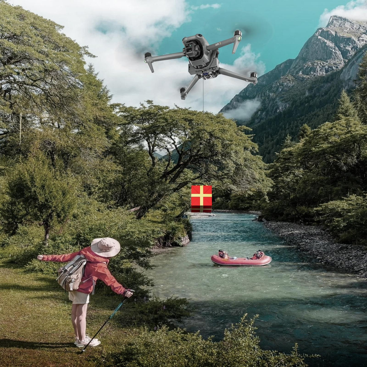Parabolic Air Drop System For Dji Air 3 - Thrower Attachment-1922443398971789317