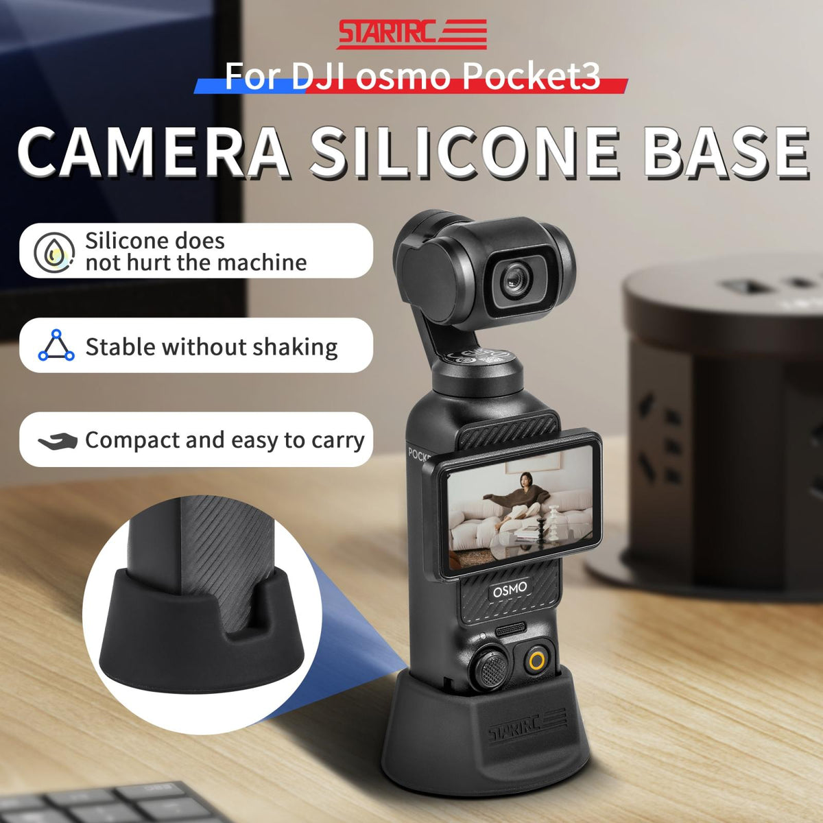 Silicone Desktop Base For Dji Pocket 3 - Bracket-1922443409889562625