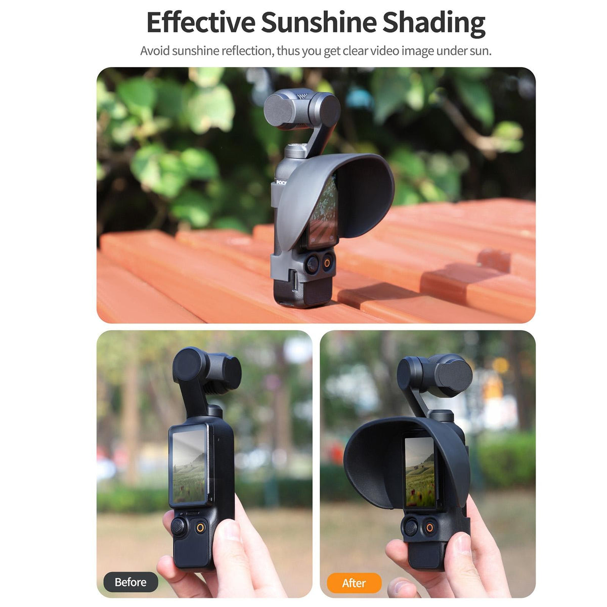 Protective Sunshade Hood For Dji Pocket 3 Screen-1915196738143129602