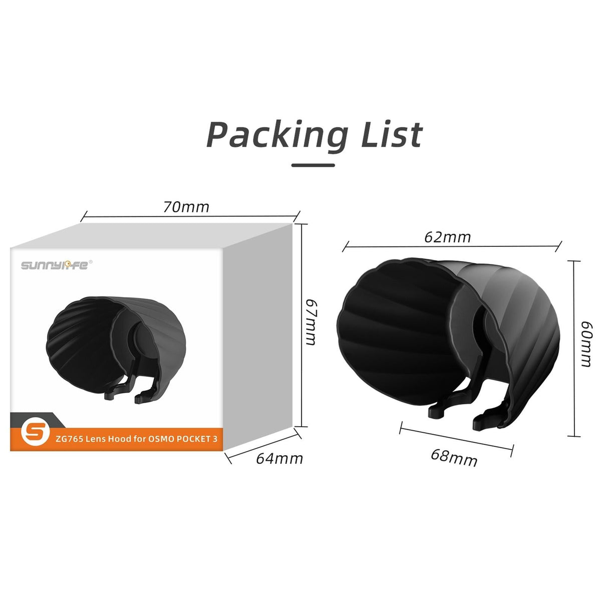Sunshade Lens Hood For Dji Pocket 3 - Protective Cover-1915196754953900041