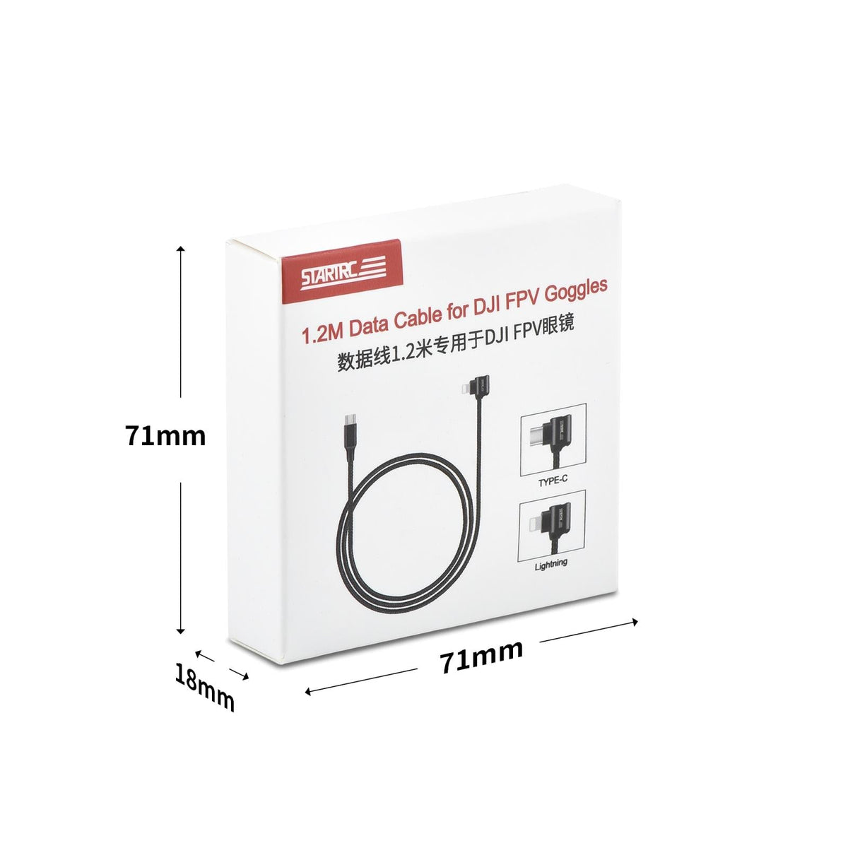 1.2M Dual Way Data Cable For Dji Fpv Goggles - Type C To 8 Pin Elbow-1962691921914761222