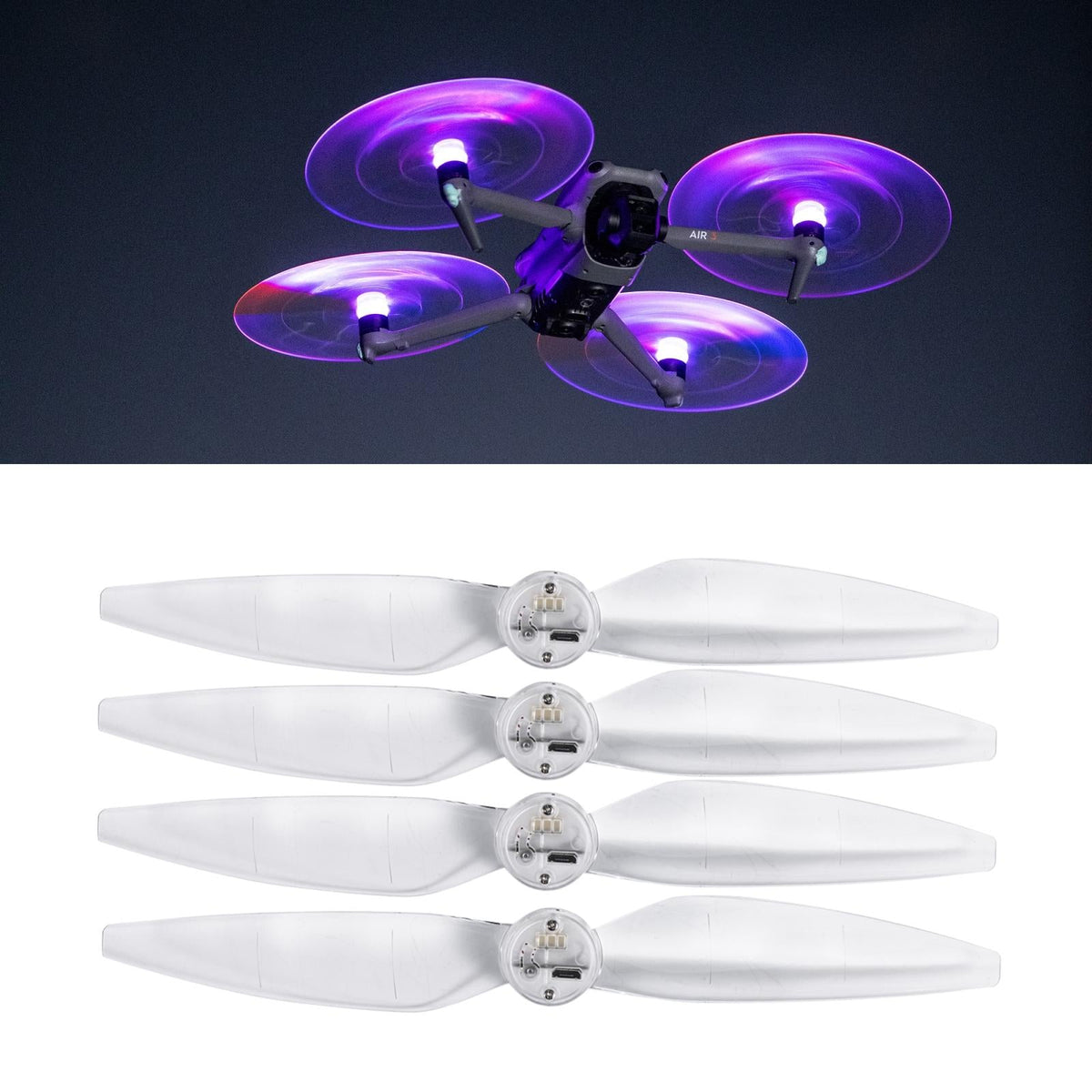 Low Noise Led Propellers - 2 Pairs-1915196606693642240