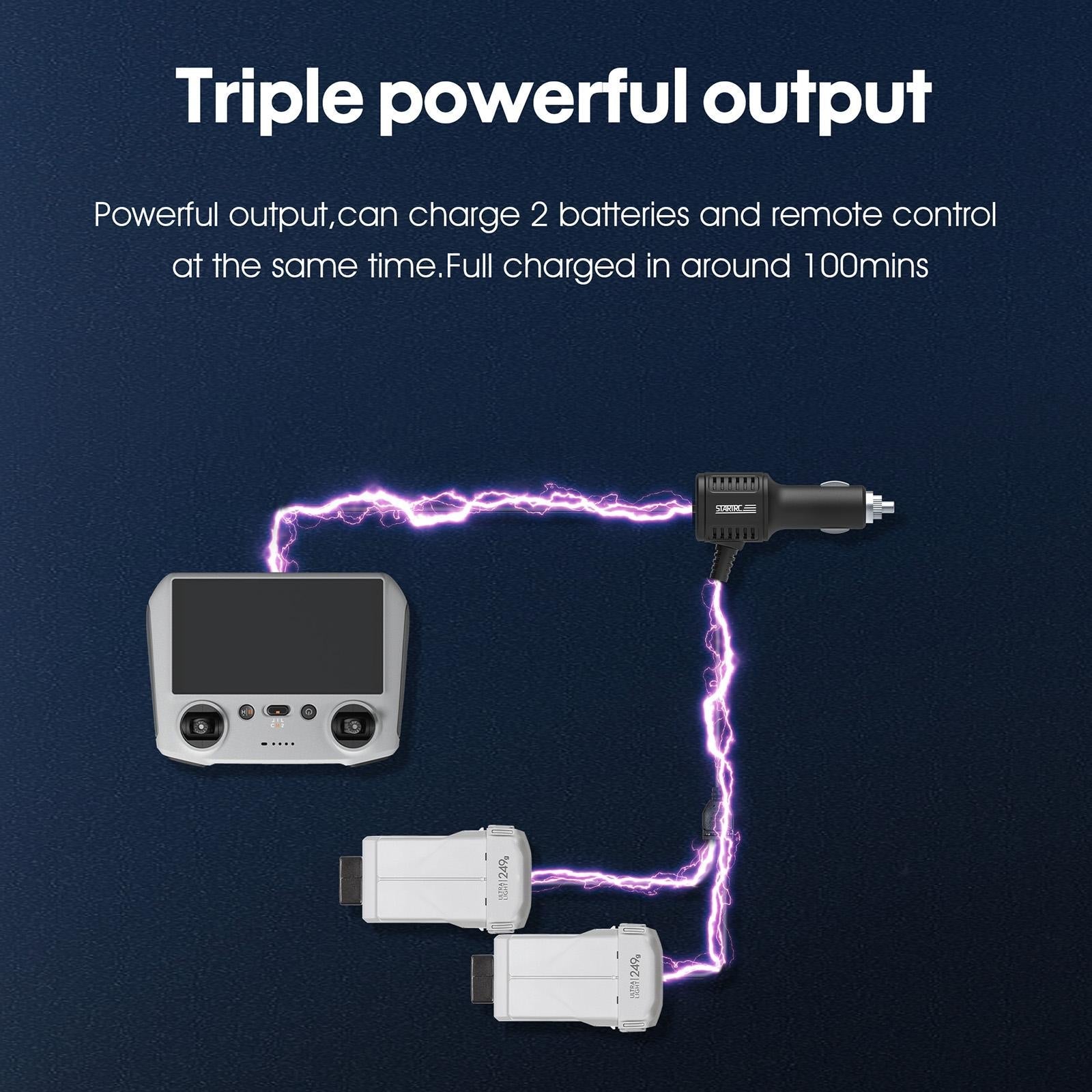 2-In-1 Car Charger For Dji Mavic Mini / 3 Pro With Battery And Remote Control-1964932173534466053