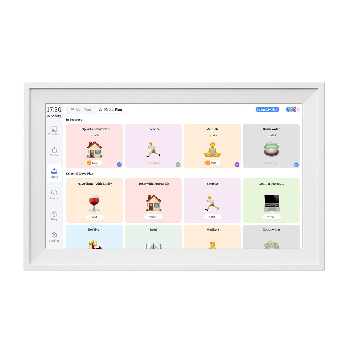 Artiss 15.6" Digital Calendar Planner Smart Photo Frame Family Chore Chart & Sync