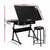 Artiss Drawing Desk Stool Set Drafting Table Adjustable Angle Tilt Drawers Black