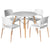 1 Artiss Dining Table and 4 Chairs Set Round White