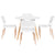 1 Artiss Dining Table and 4 Chairs Set Round White