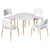 1 Artiss Dining Table and 4 Chairs Set White Wood