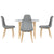 1 Artiss Dining Table and 4 Chairs Set White Grey