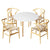 1 Artiss Dining Table and 4 Chairs Set Wishbone Wood