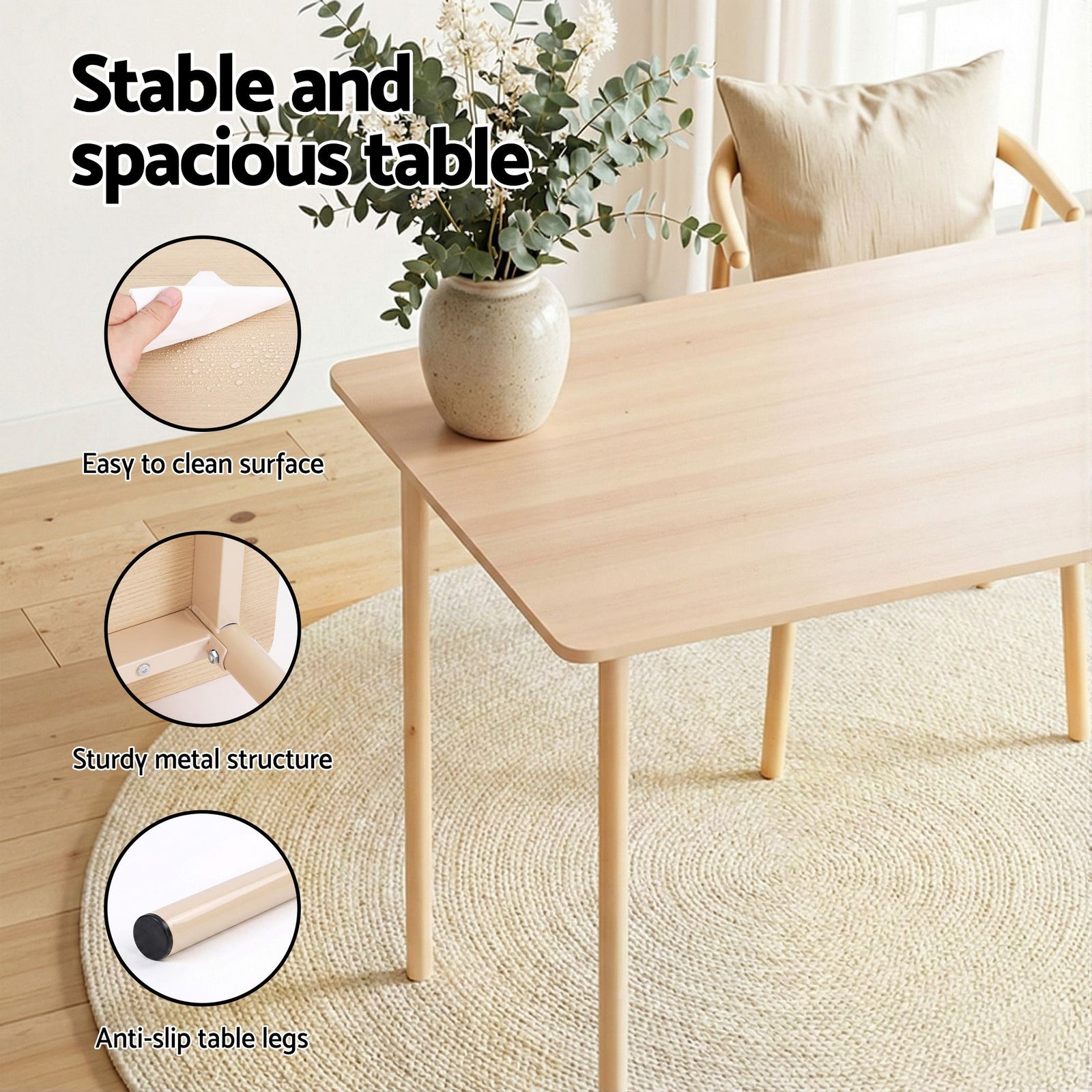 Artiss Dining Table and Chairs Set of 5 Compact Kitchen Furniture Natural Light Green