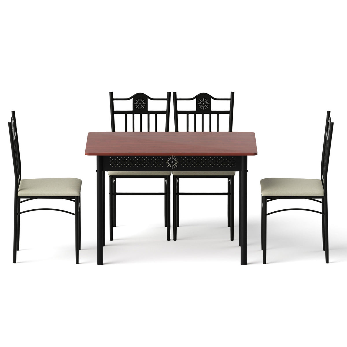 Artiss Dining Table and Chairs Set of 5 Compact Kitchen Furniture Upholstered