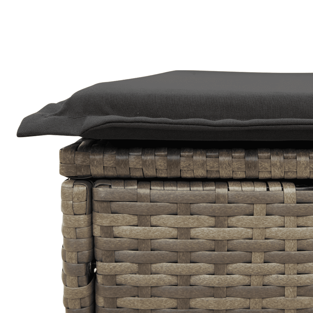 6 Piece Garden Sofa Set with Cushions Grey Poly Rattan