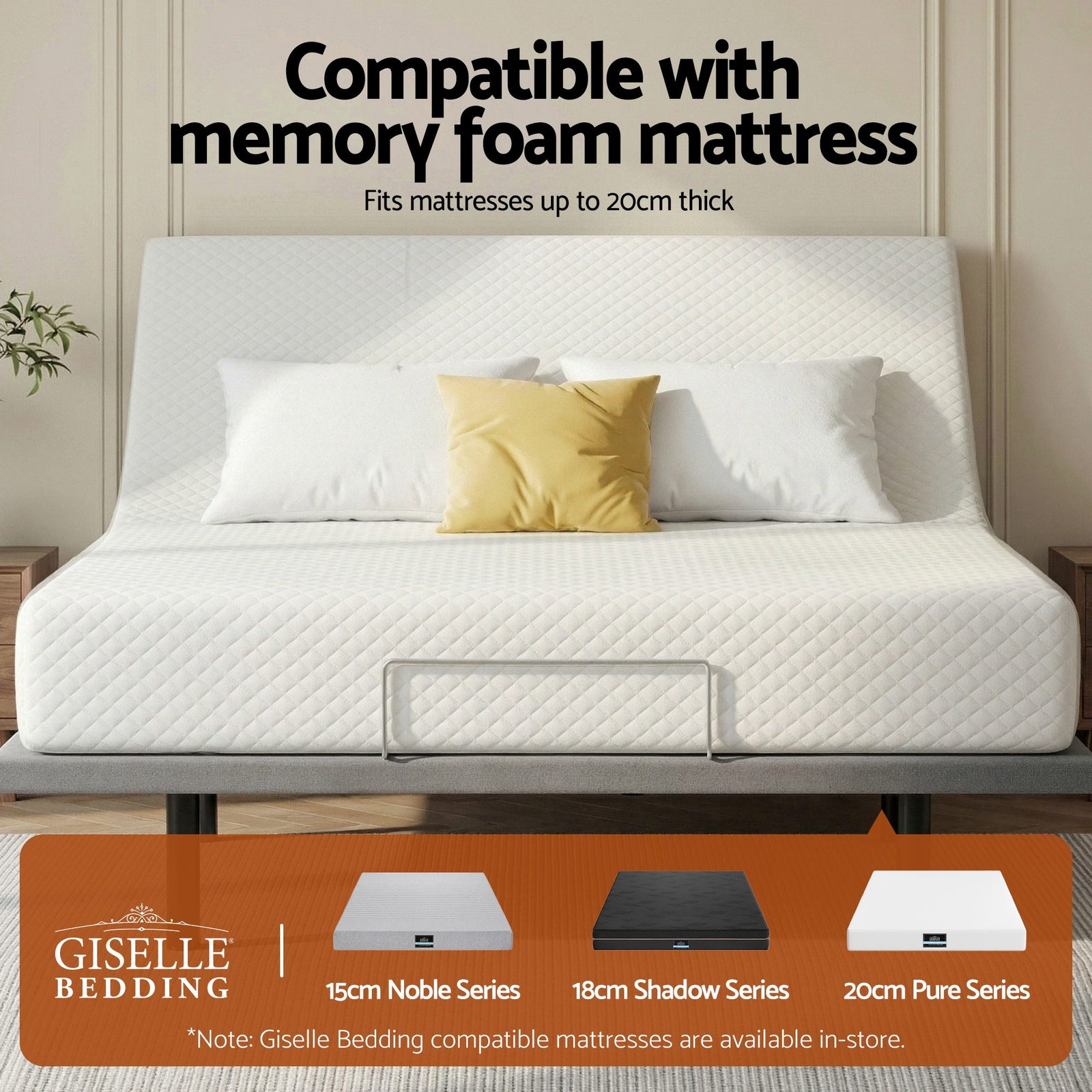 Artiss Adjustable Bed Frame Double Size Electric Bed Base Wireless Remote Control Zero Gravity Power Bed Foundation