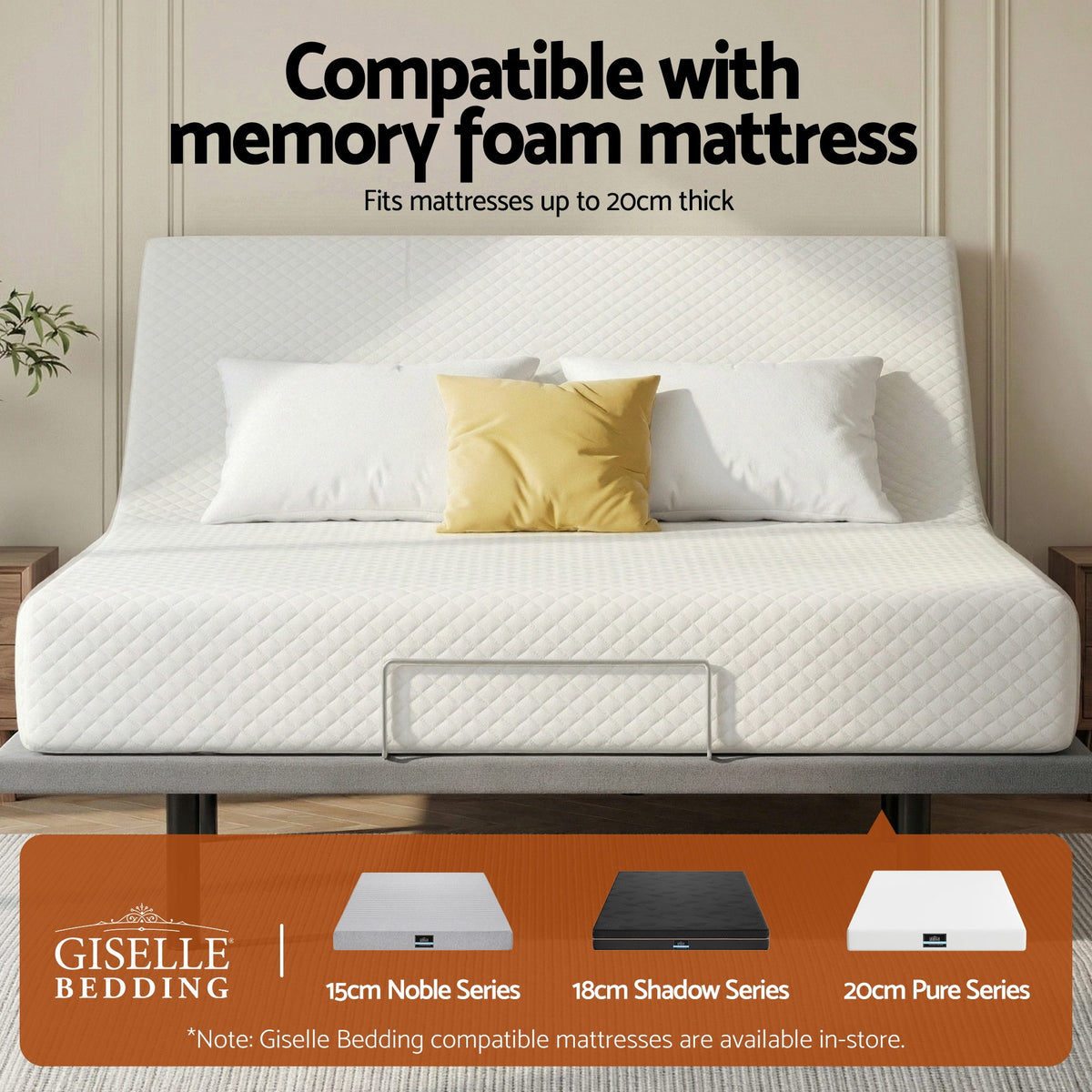 Artiss Adjustable Bed Frame King Size Electric Bed Base Wireless Remote Control Zero Gravity Power Bed Foundation