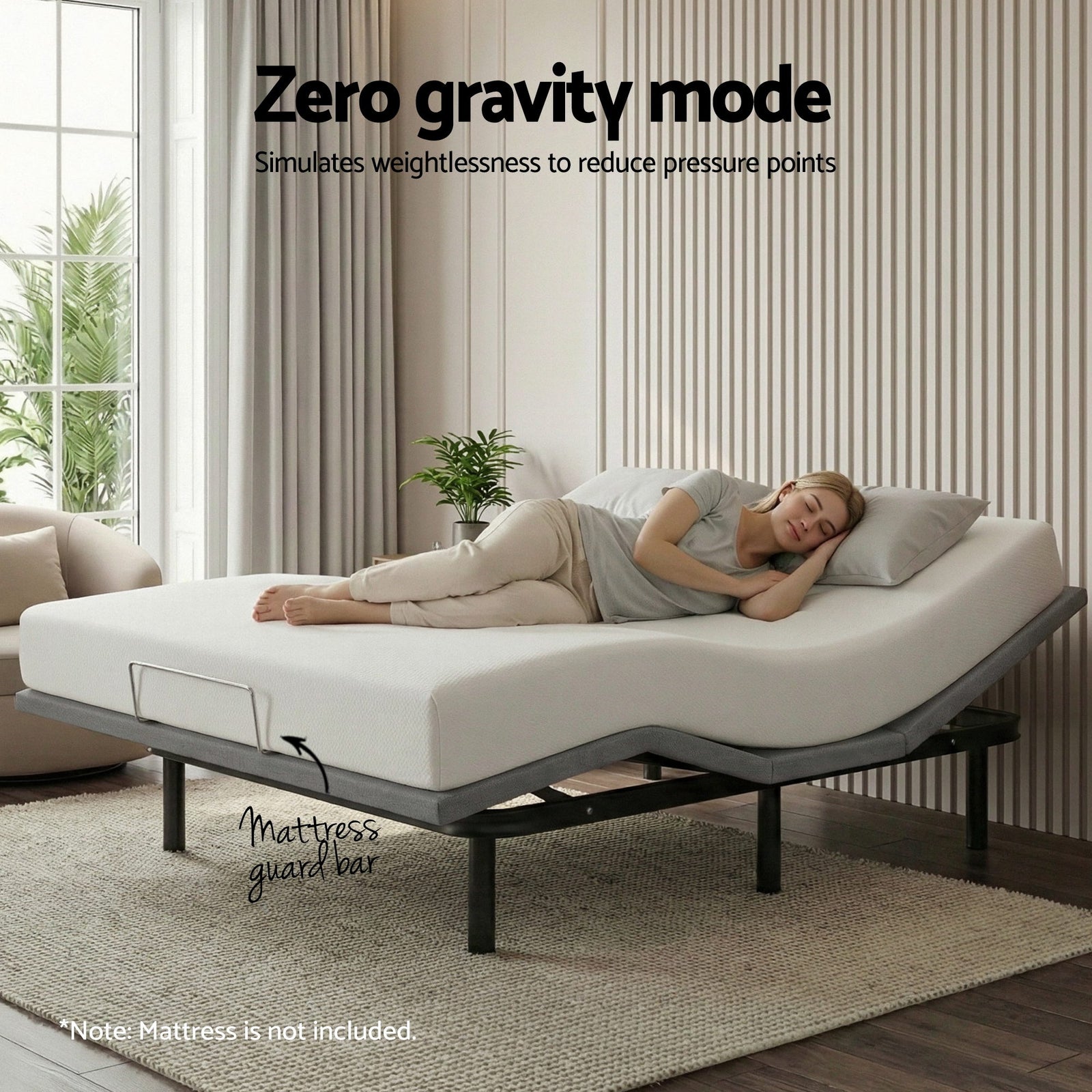 Artiss Adjustable Bed Frame Queen Size Electric Bed Base Wireless Remote Control Zero Gravity Power Bed Foundation