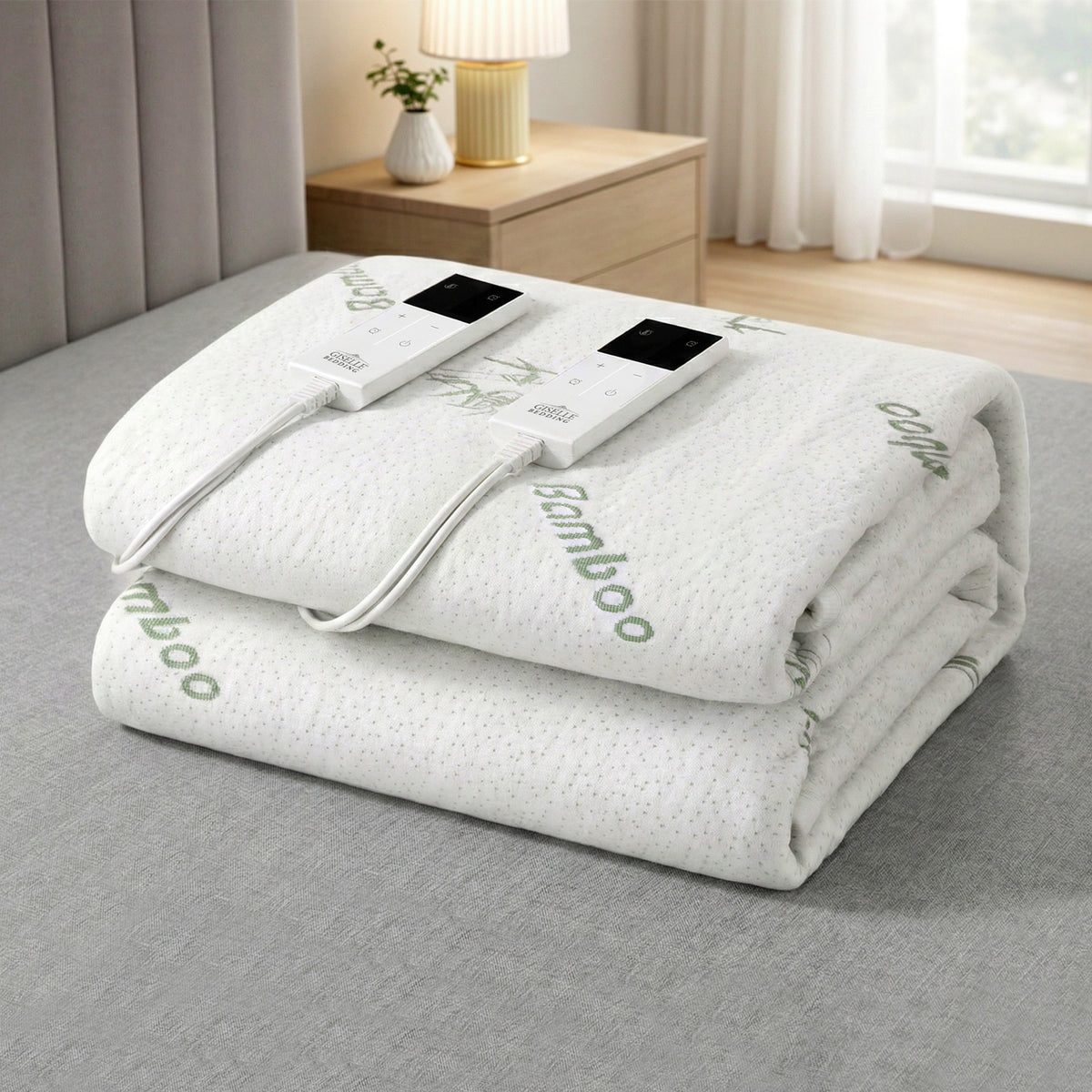 Giselle Electric Blanket Bamboo Fabric Double Fitted Heated Pad Underlay Washable Winter