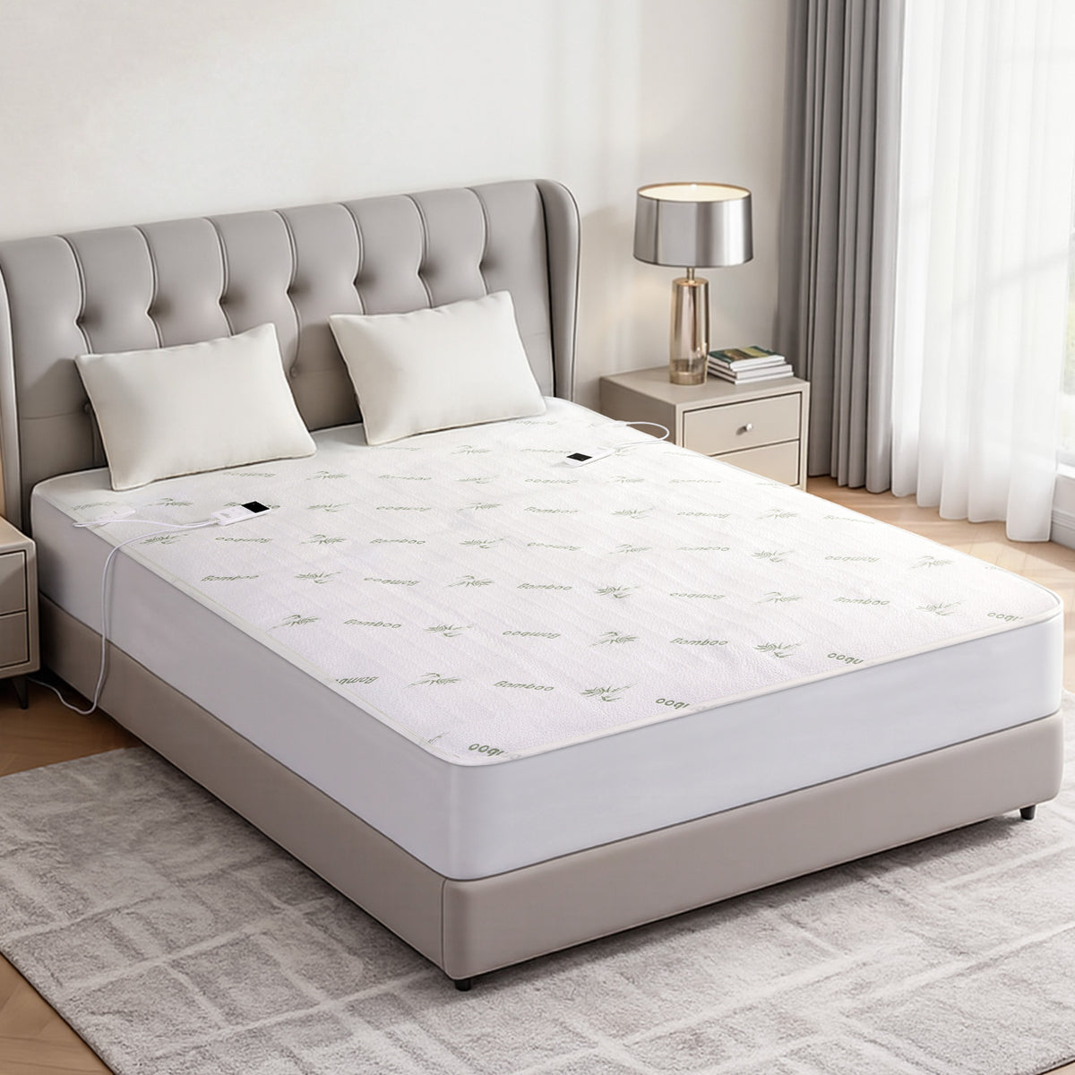 Giselle Electric Blanket Bamboo Fabric Double Fitted Heated Pad Underlay Washable Winter