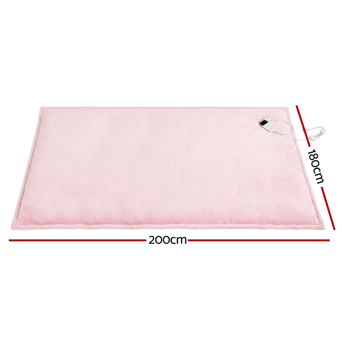 Giselle Electric Throw Rug Double Size 200x180cm Fleece Flannel Heated Blanket Pink