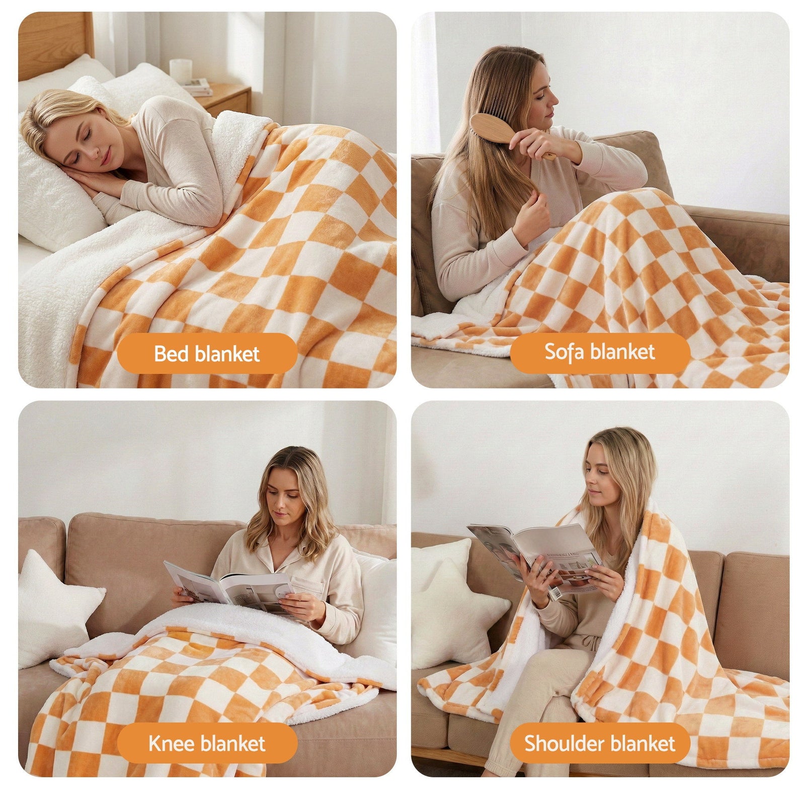 Giselle Electric Throw Rug Dual Side Fleece Flannel Heated Blanket Yellow