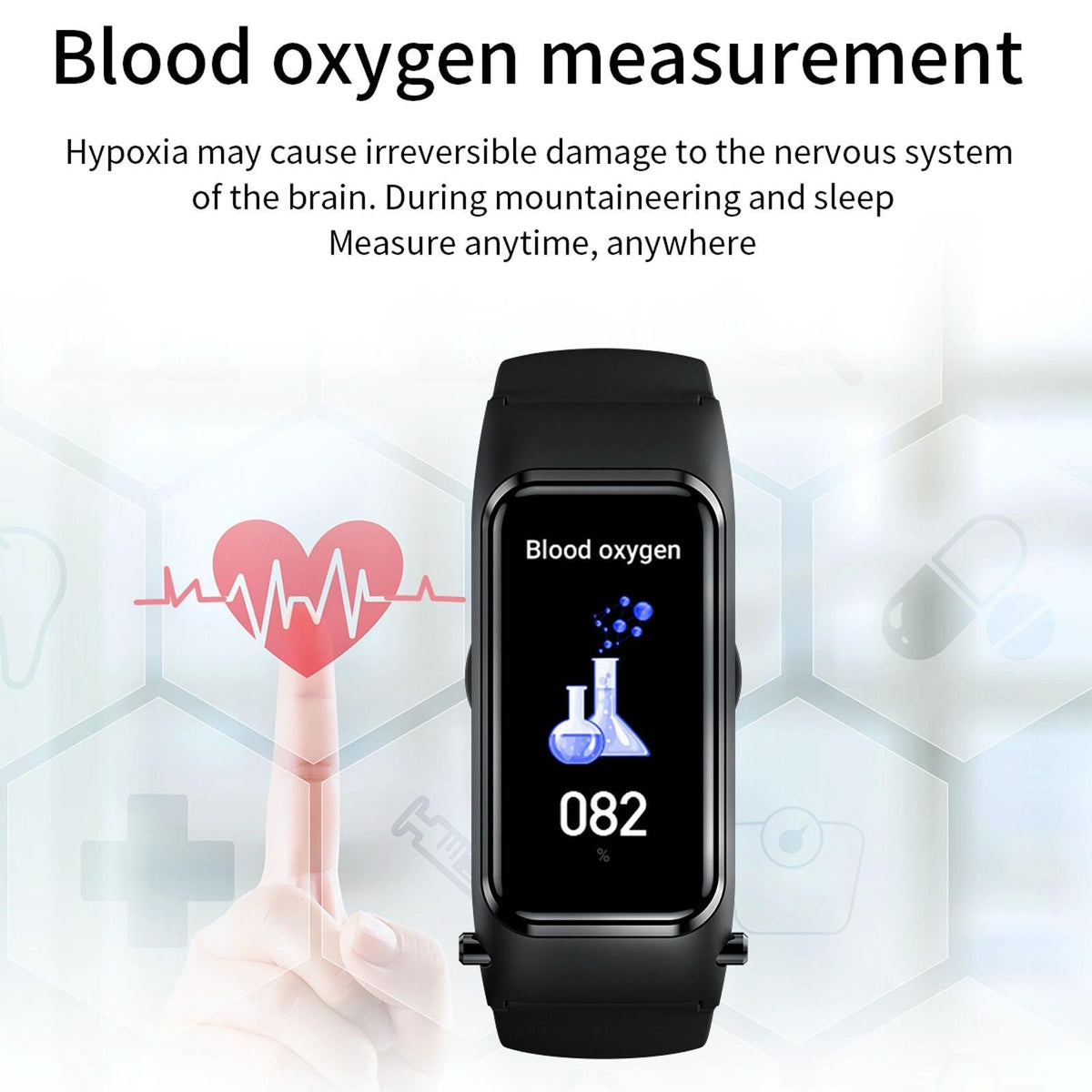 Bluetooth Smart Bracelet With Hd Screen - Rose Gold-1915196696317530116