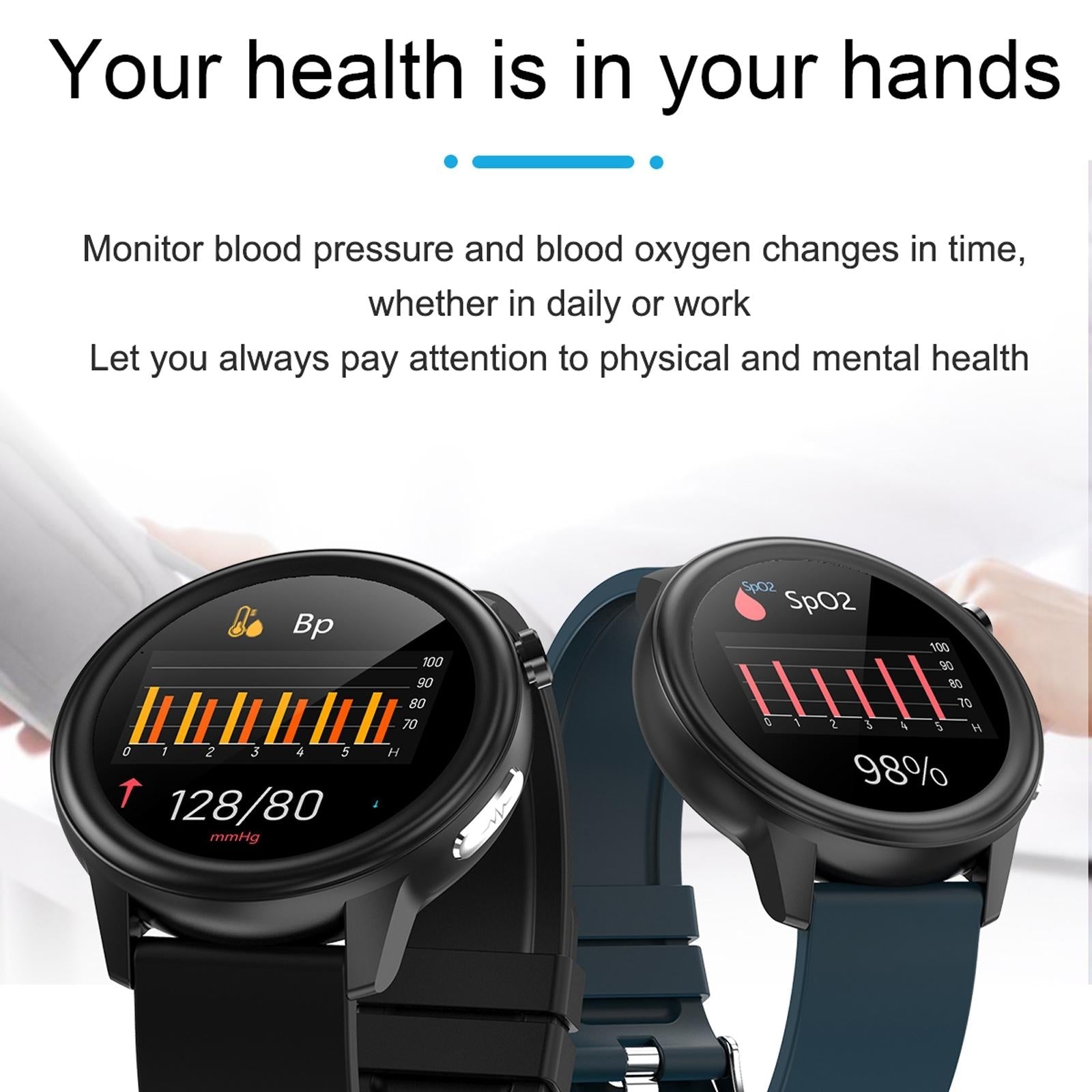 Waterproof Smart Bracelet With Health Monitoring And Metal Strap - Tft Screen-1915196872289554439