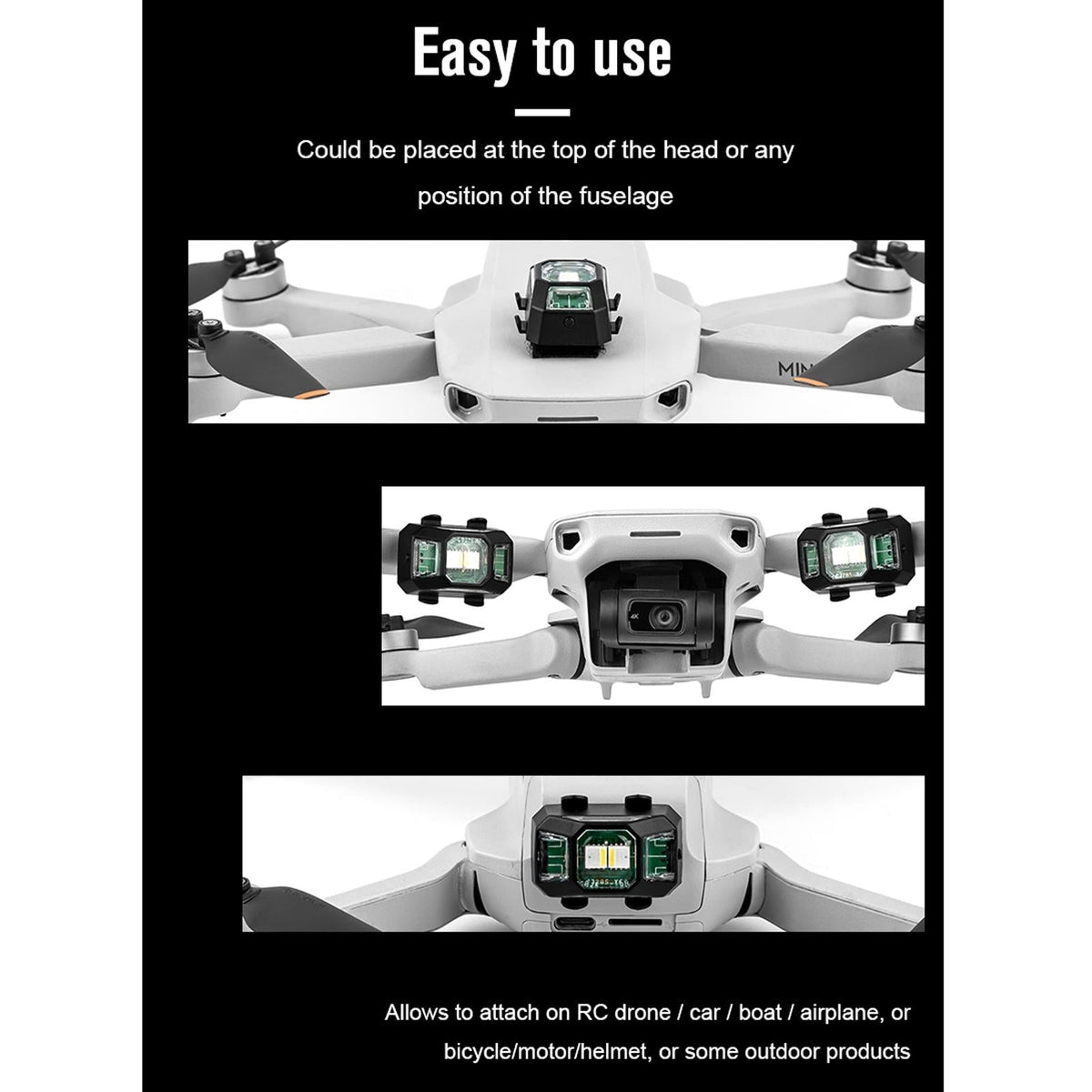 Rechargeable Arm Lights For Dji Fpv / Mini 2 / Mavic Air 2 Drone - Universal-1964932236650352642