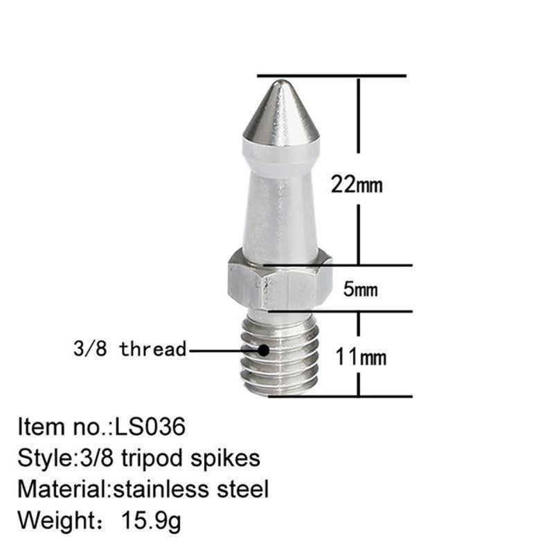2 Stainless Steel 3 / 8 Feet Screws For Slr Tripod-1915198018169212929