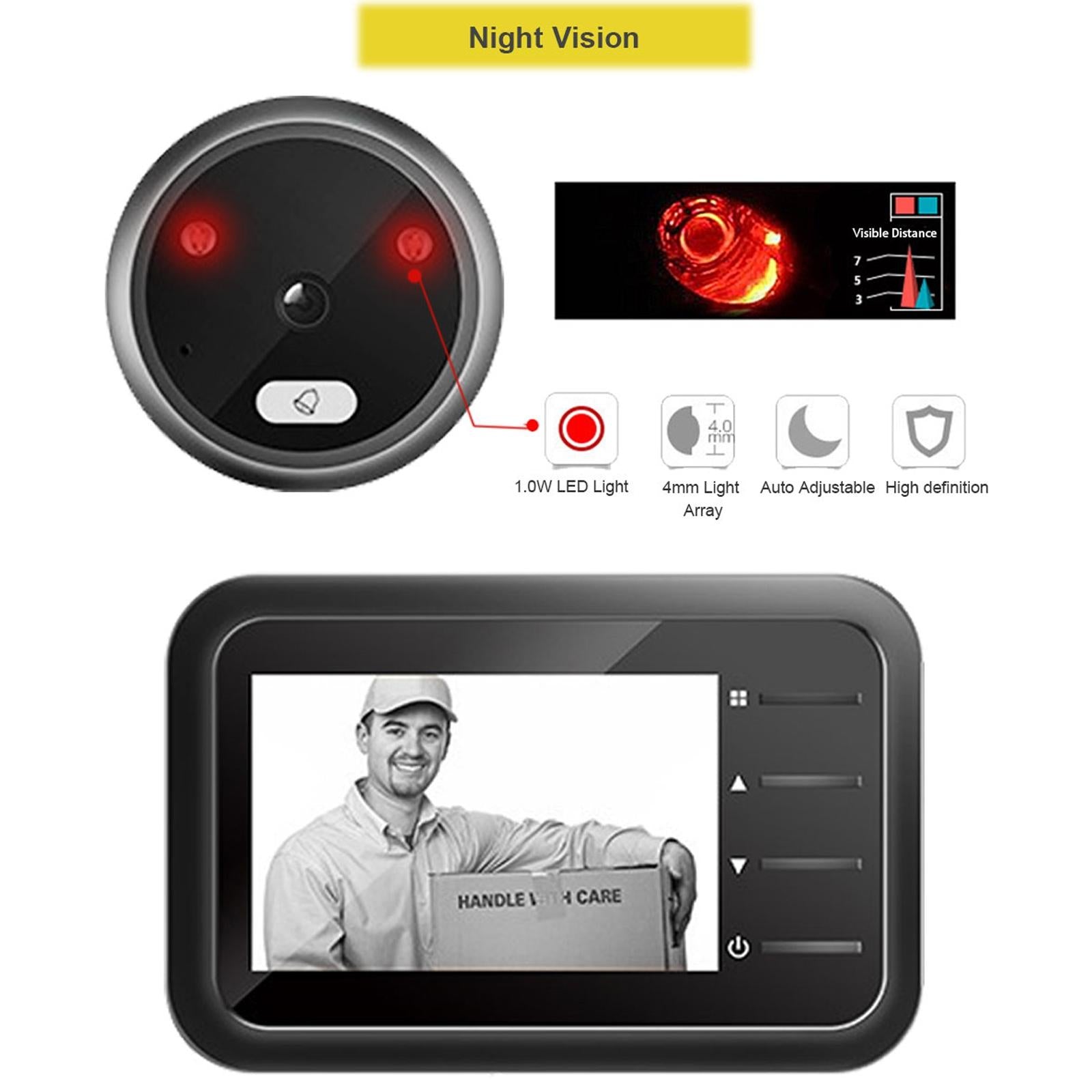 2.4 Night Vision Lcd Cat Eye Doorbell With Photo / Video Display-1915197566945988609