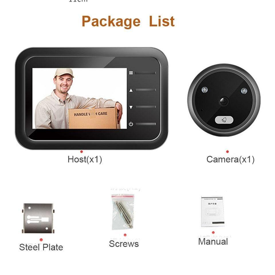 2.4 Night Vision Lcd Cat Eye Doorbell With Photo / Video Display-1915197566945988615