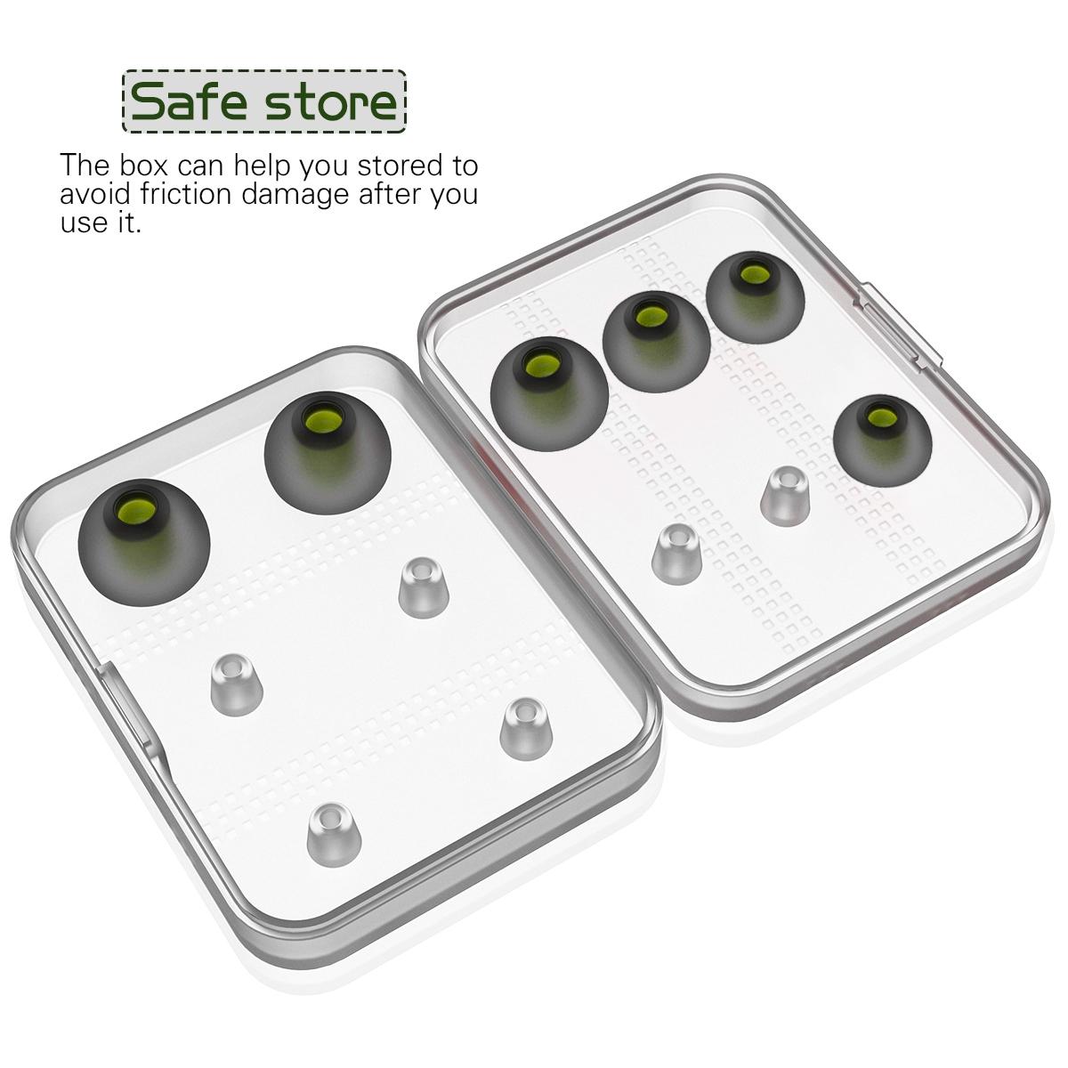6 Pairs New Bee In-Ear Silicone Ear Caps With Storage Box - Fits 5-7Mm Earphone Plugs-1915198016395022341