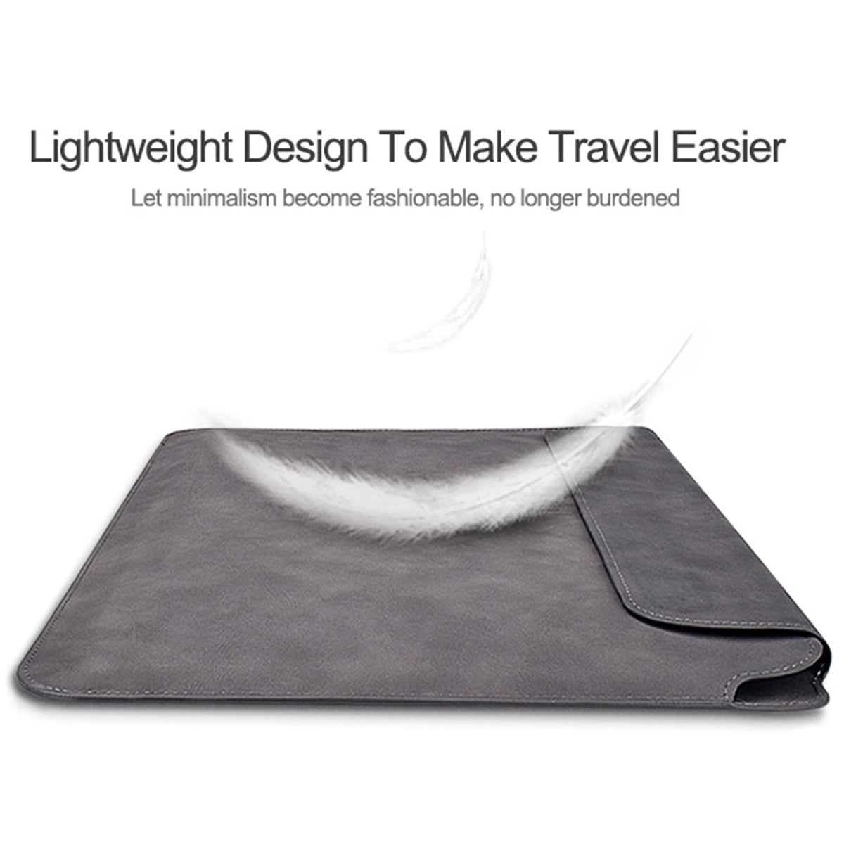 Lightweight Sheepskin Notebook Liner Bag - Deep Space Gray 14.1-15.4 Inch-1915196974592823302