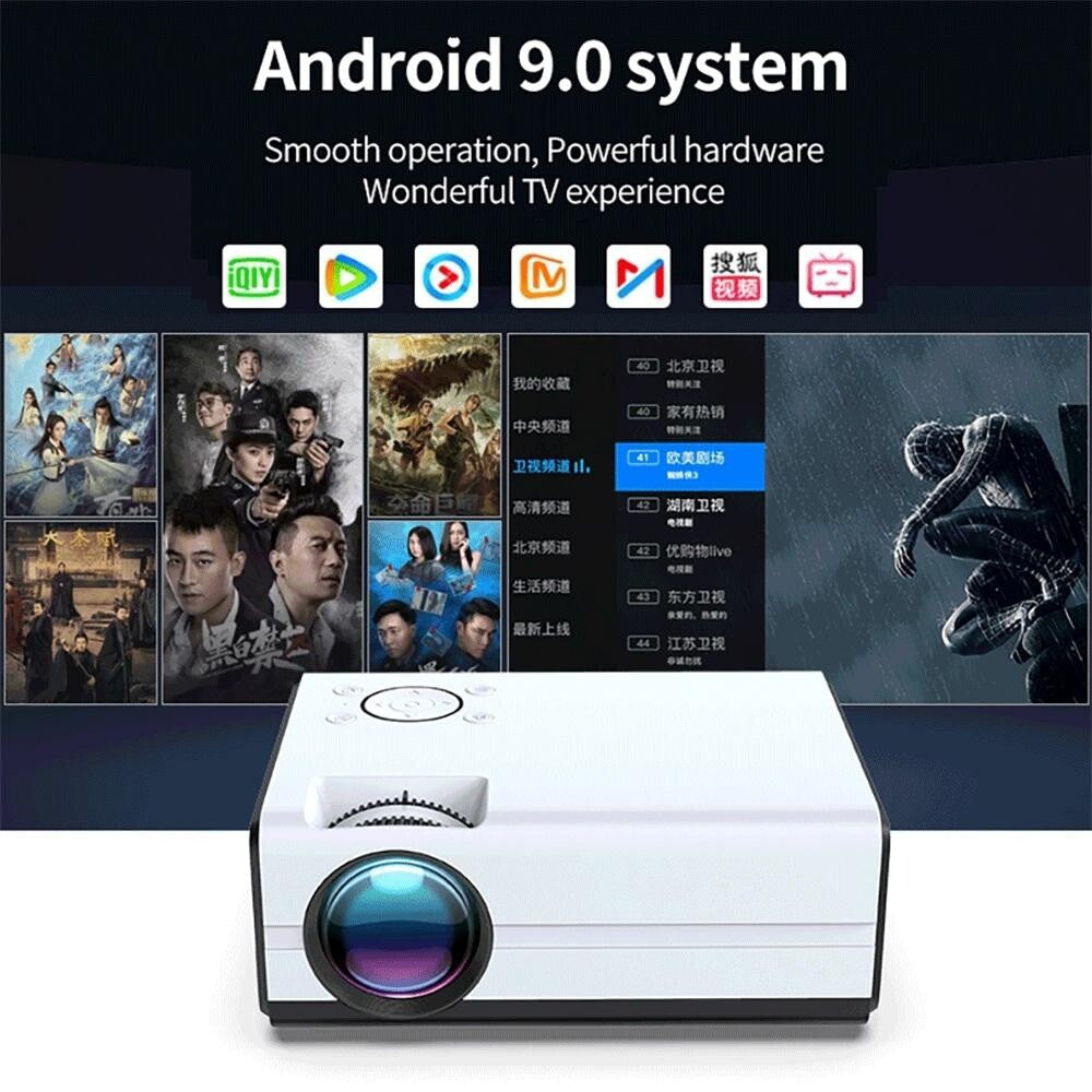 Portable Home Theater Projector - 80 Ansi Lumens Android 9.0 800X480P 1G + 8G-1915197971222368261