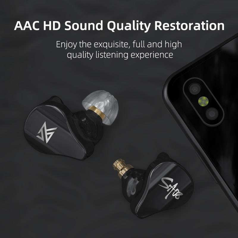 Kz Sa08 Wireless 5Ba Bluetooth Tws Earphones - Black-1915196889502978054