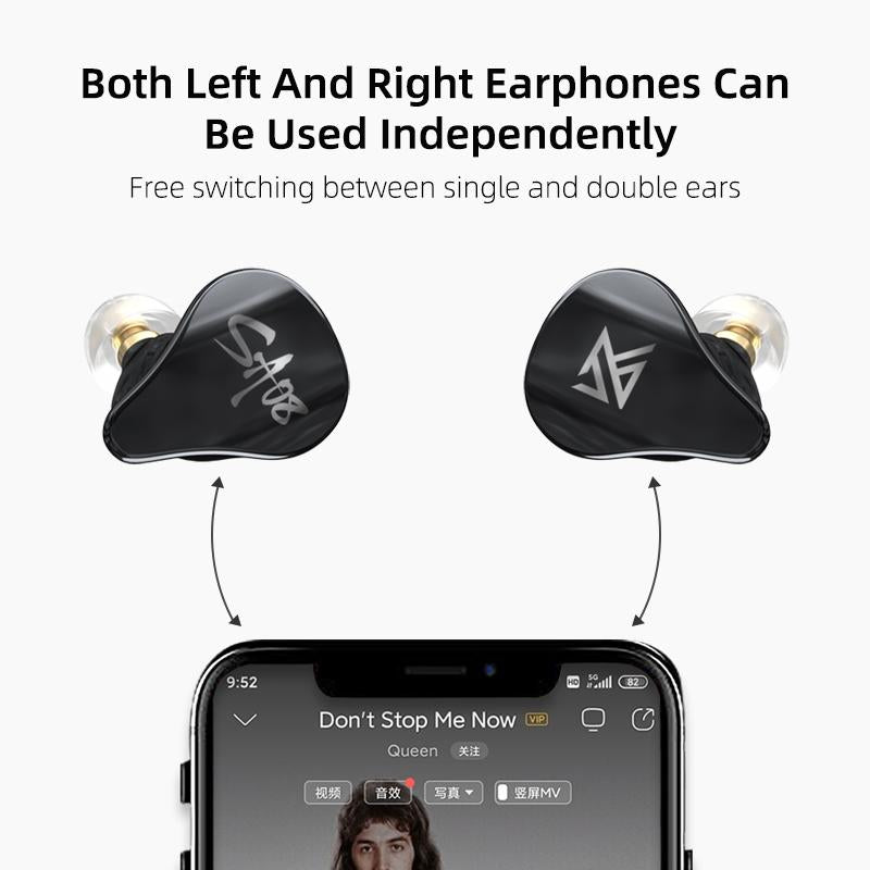 Kz Sa08 Wireless 5Ba Bluetooth Tws Earphones - Black-1915196889502978055