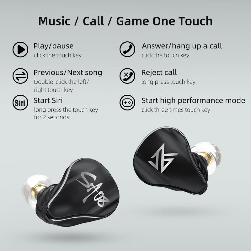 Kz Sa08 Wireless 5Ba Bluetooth Tws Earphones - Black-1915196889502978057