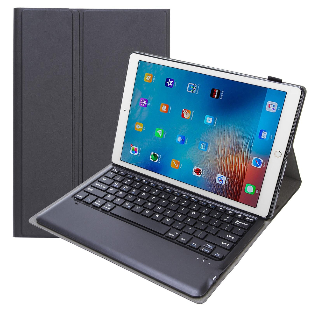 Detachable Bluetooth Keyboard Leather Case For Ipad Pro 12.9 With Tpu Bracket - Black-1915197140410437639