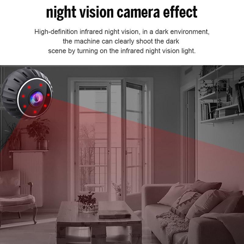 Mini Wifi Camera With Infrared Night Vision And Base - Black-1915196947338235907