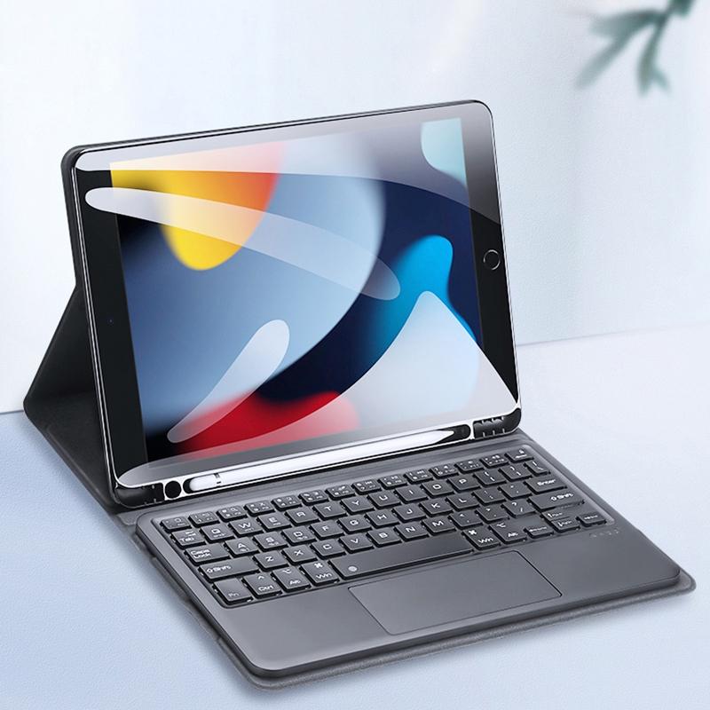 Smart Leather Case With Touchpad For Ipad 10.2 - Black-1915196880120320000