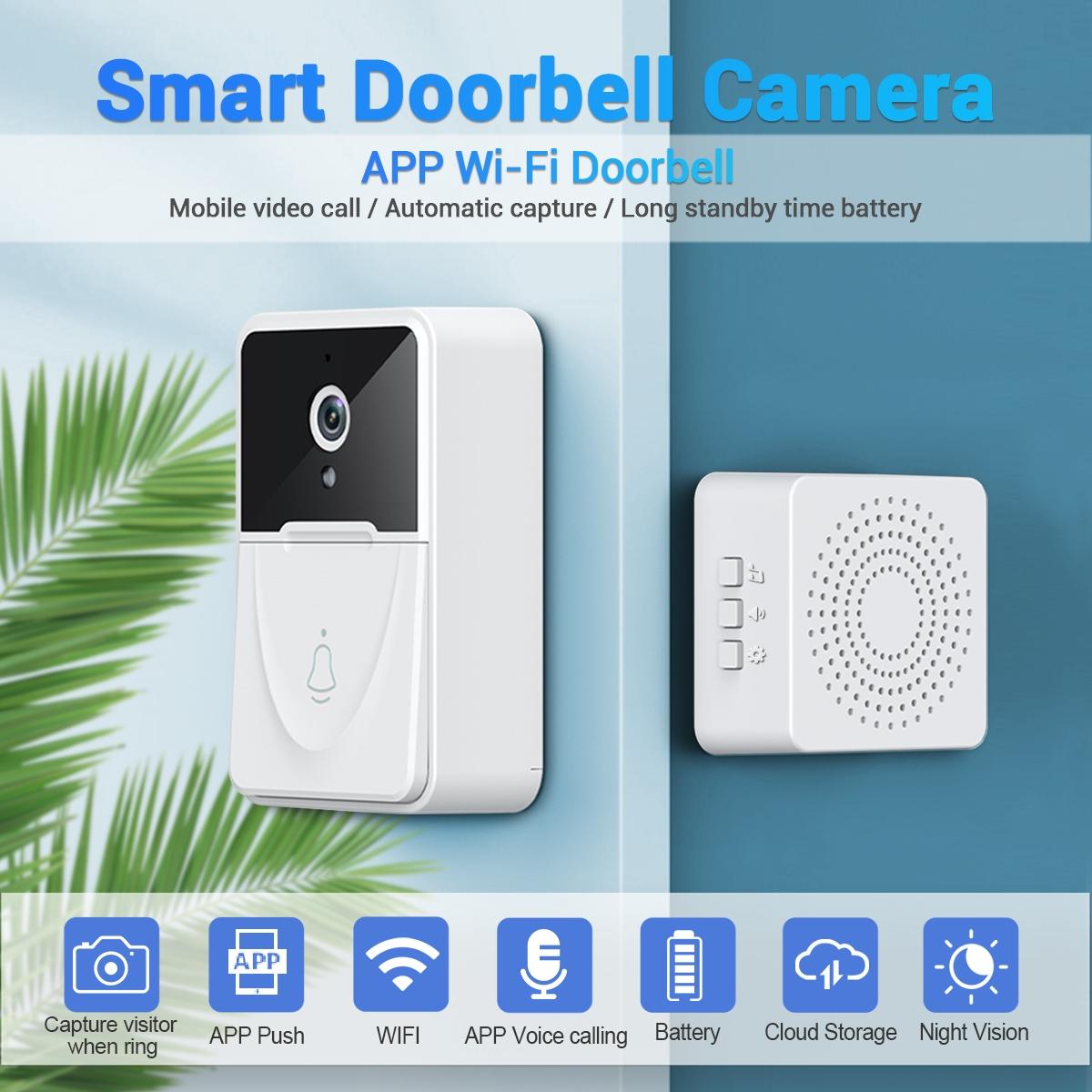 Wireless Doorbell Camera With App &amp; Two-Way Voice &amp; Cloud Storage - Compact-1915196997804101633