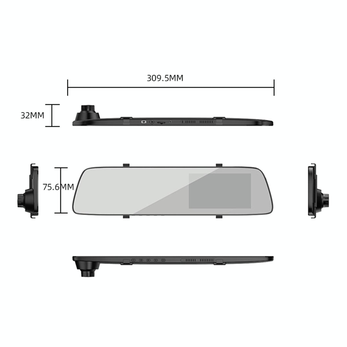 Full Hd Car Mirror Dvr Camera - 4.5 Front &amp; Rearview-1915197574286020609