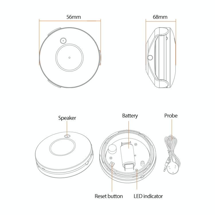 Zigbee Water Flood Sensor - Ws02B-1915197765839884294