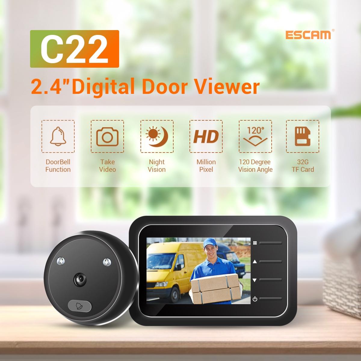 2.4 Digital Door Viewer With Night Vision Tf Card Slot Photo & Video Capture-1915197586944430081