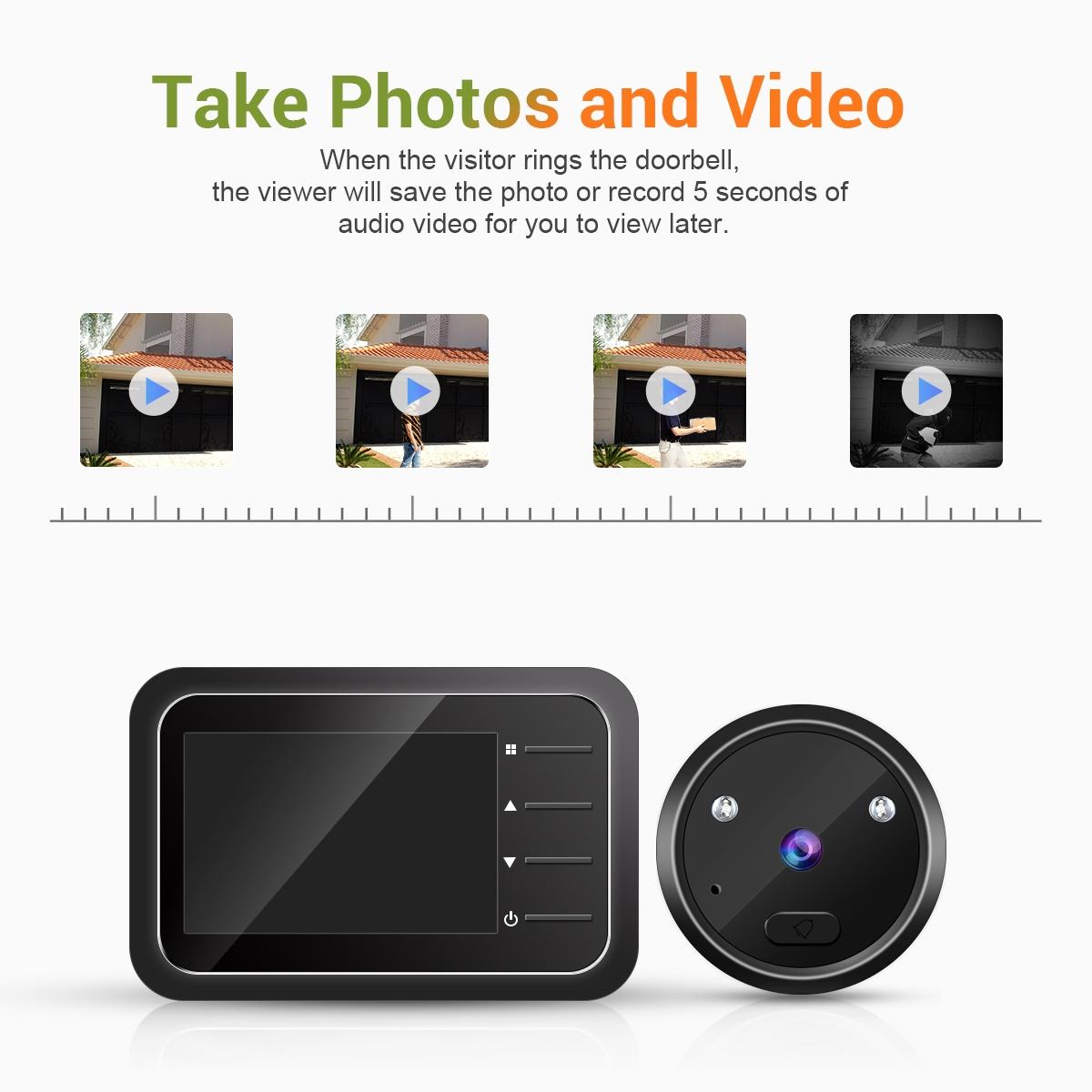 2.4 Digital Door Viewer With Night Vision Tf Card Slot Photo & Video Capture-1915197586944430084