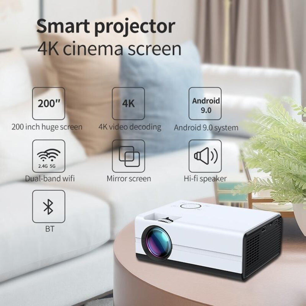 Mini Lcd Digital Projector - 2200 Lumens 800X480 Same Screen Version - White / Black-1915196658384244737