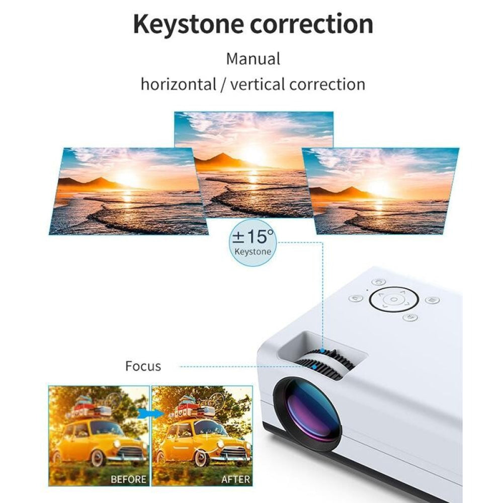 Mini Lcd Digital Projector - 2200 Lumens 800X480 Same Screen Version - White / Black-1915196658384244738