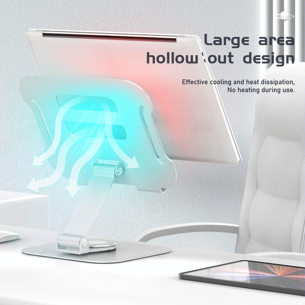 Silver Laptop Lifting Bracket - 360 Degree Rotation-1964932199883083782