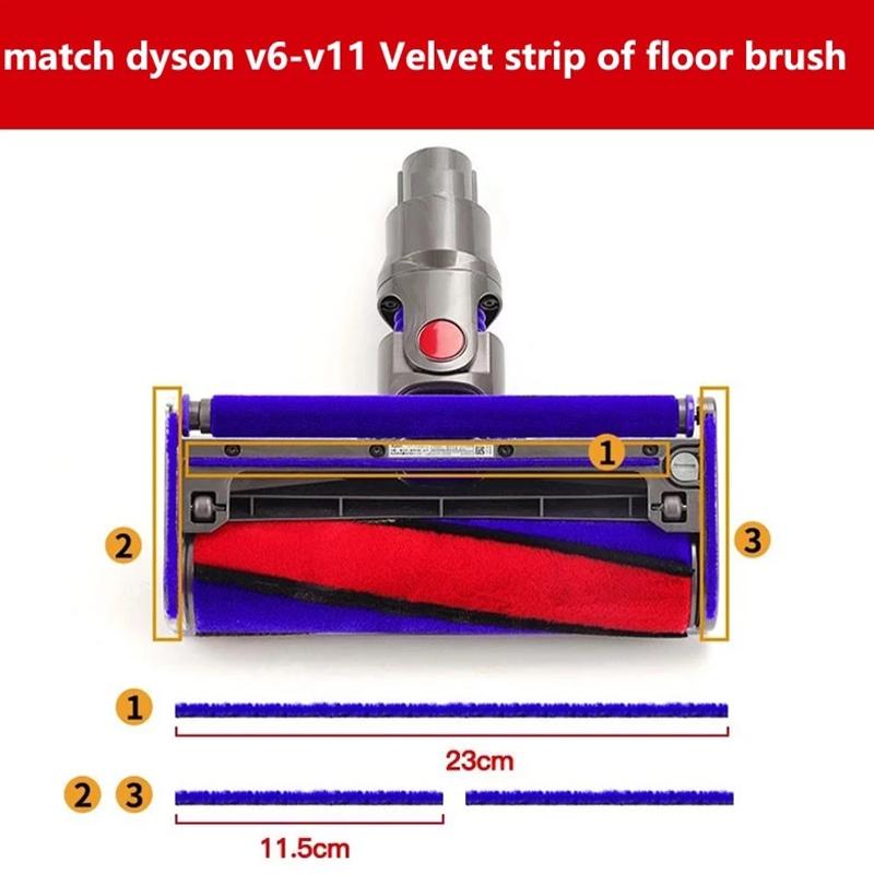 Soft Velvet Floor Brush Hose For Dyson V7 / V8 / V10 / V11 - 3 In 1-1915198336030347268