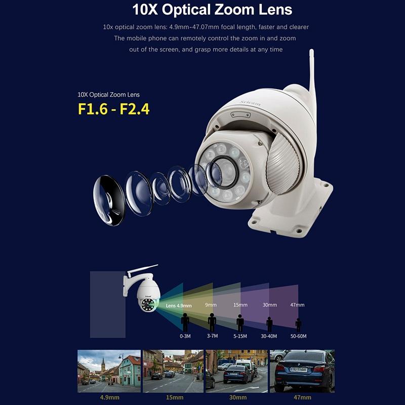 10X Zoom Wifi Ip Camera - Waterproof White-1915196654743588871