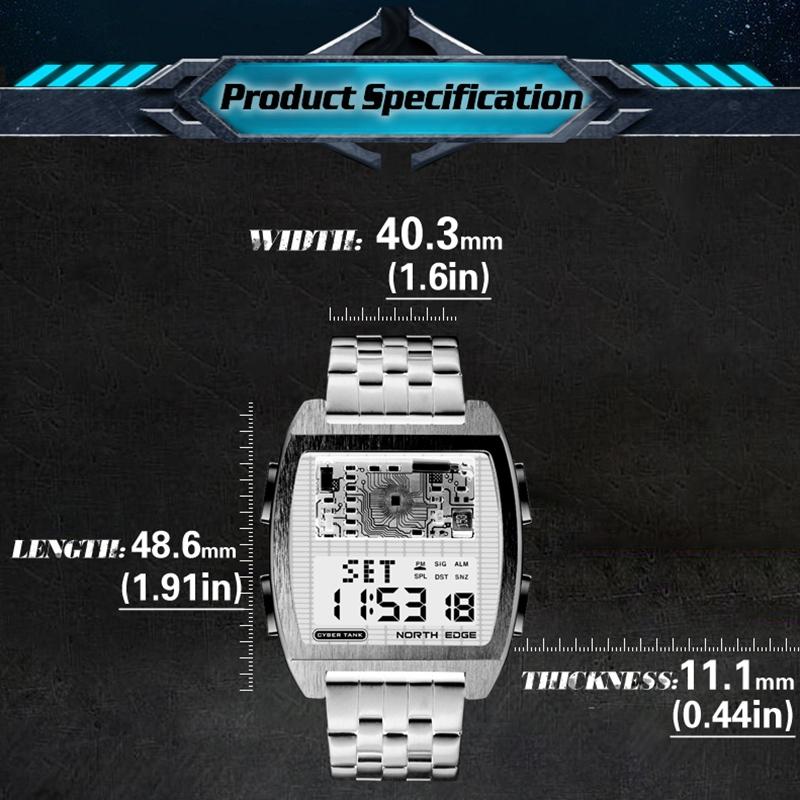 Stainless Steel Multifunction Watch - Black-1915197126728617989